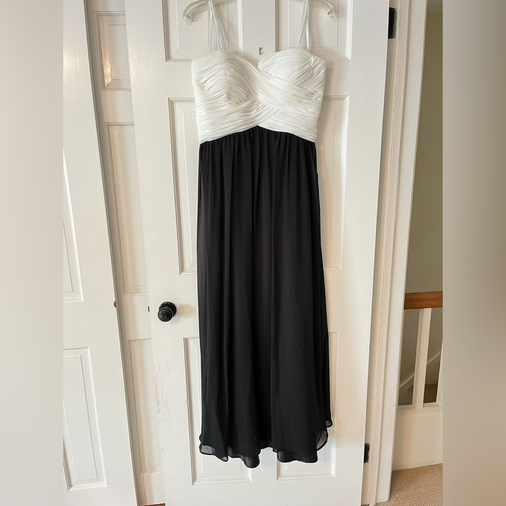 Black and white flowing gown
